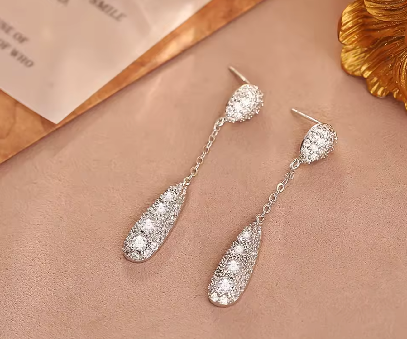 Ultra Glitter Zircon Tassel Long Earrings for Women