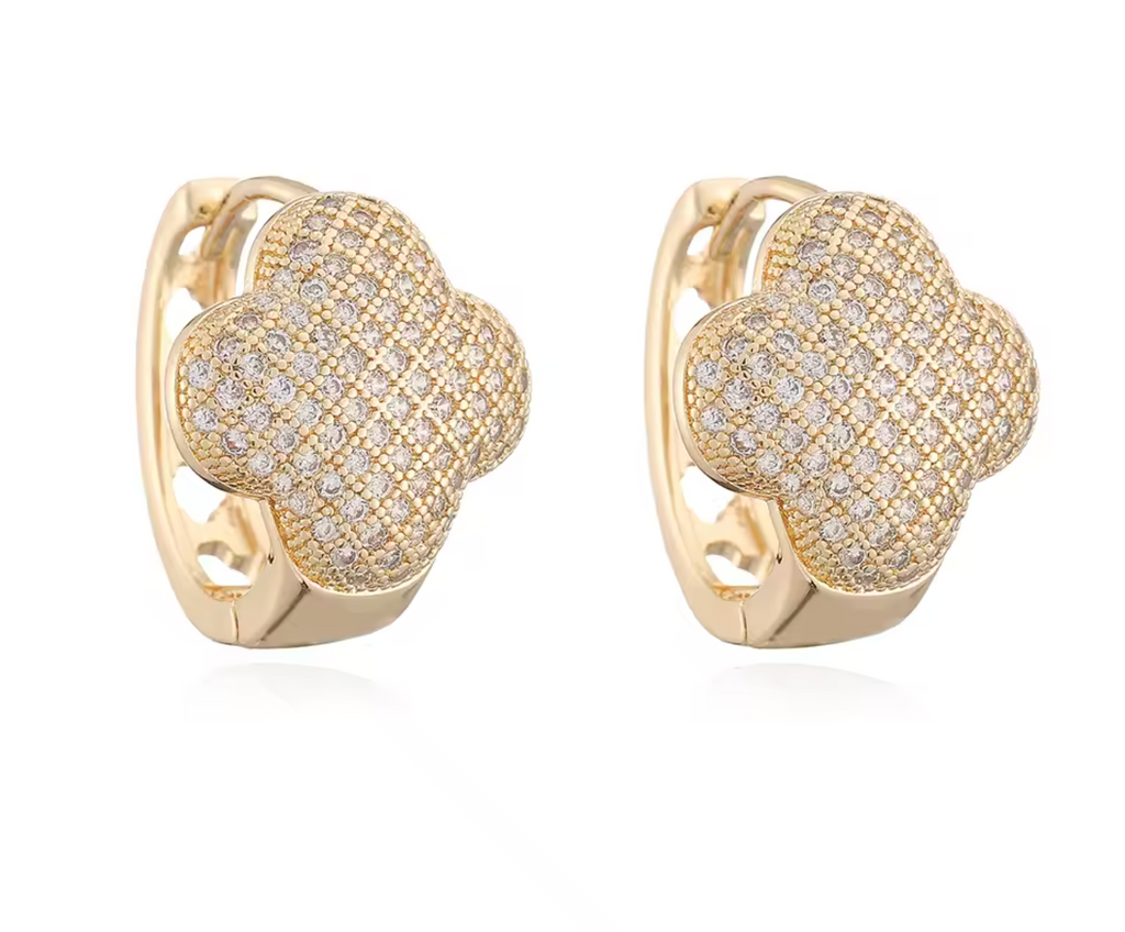 Luxury Clover Hoop Earrings for Women