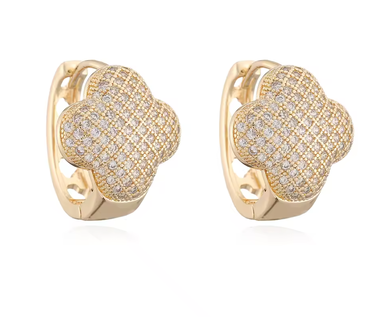 Luxury Clover Hoop Earrings for Women