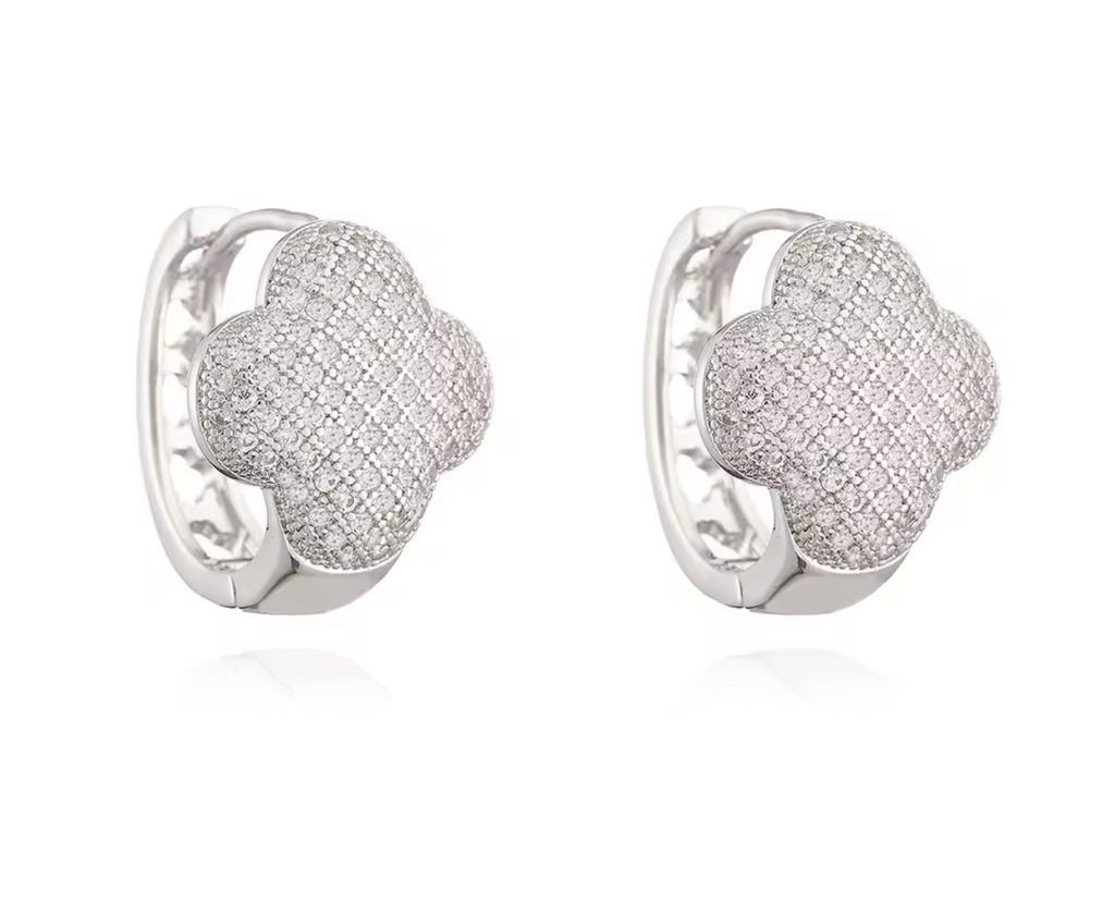 Luxury Clover Hoop Earrings for Women