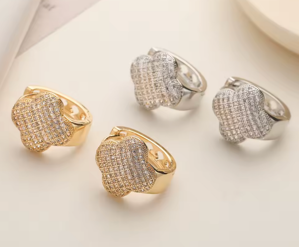 Luxury Clover Hoop Earrings for Women