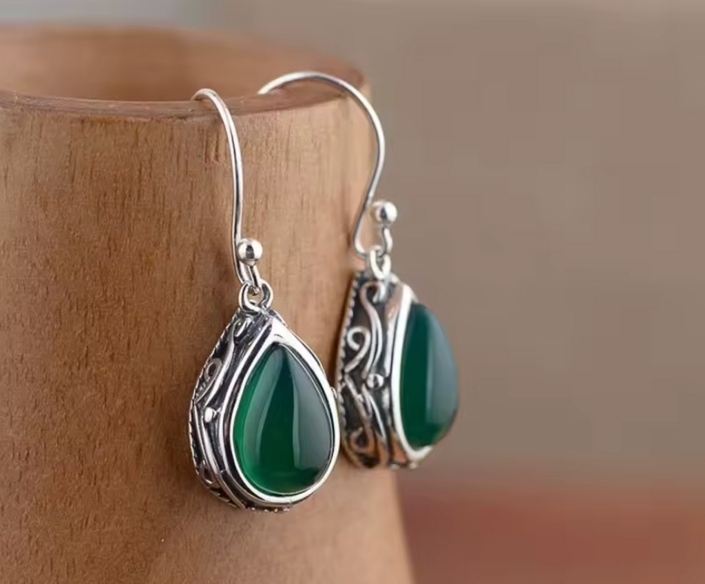 Ethnic Style Stone Drop Earrings for Women
