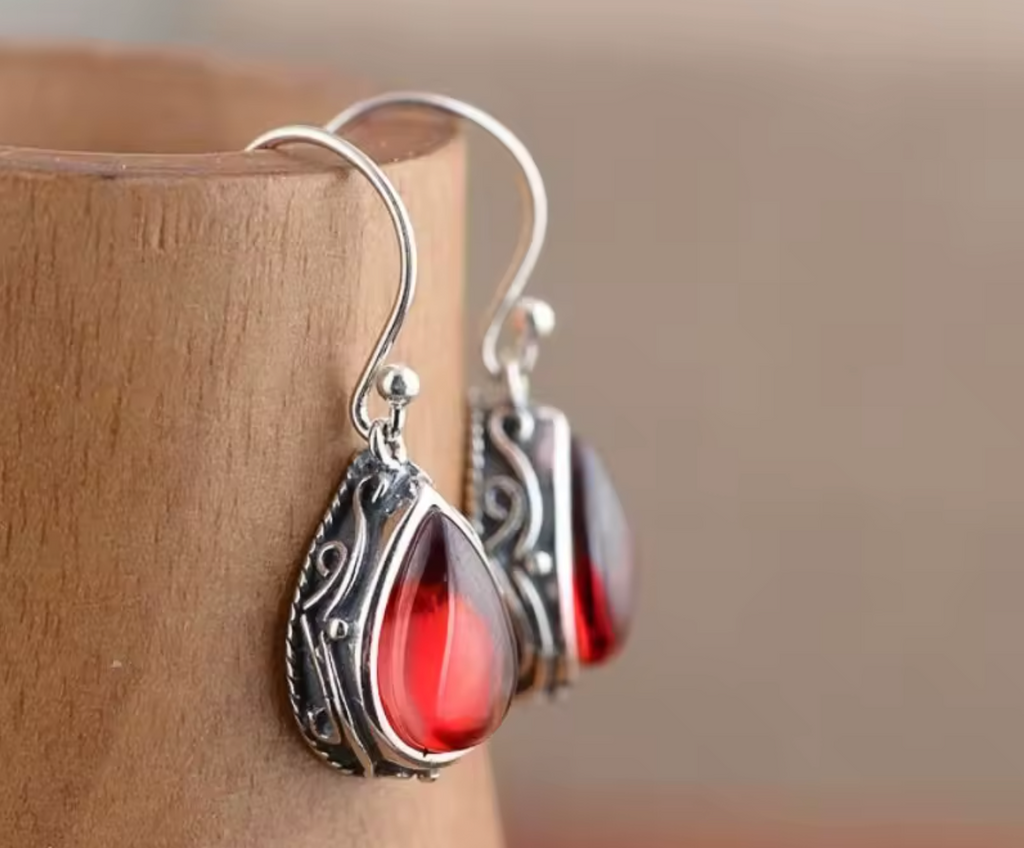 Ethnic Style Stone Drop Earrings for Women