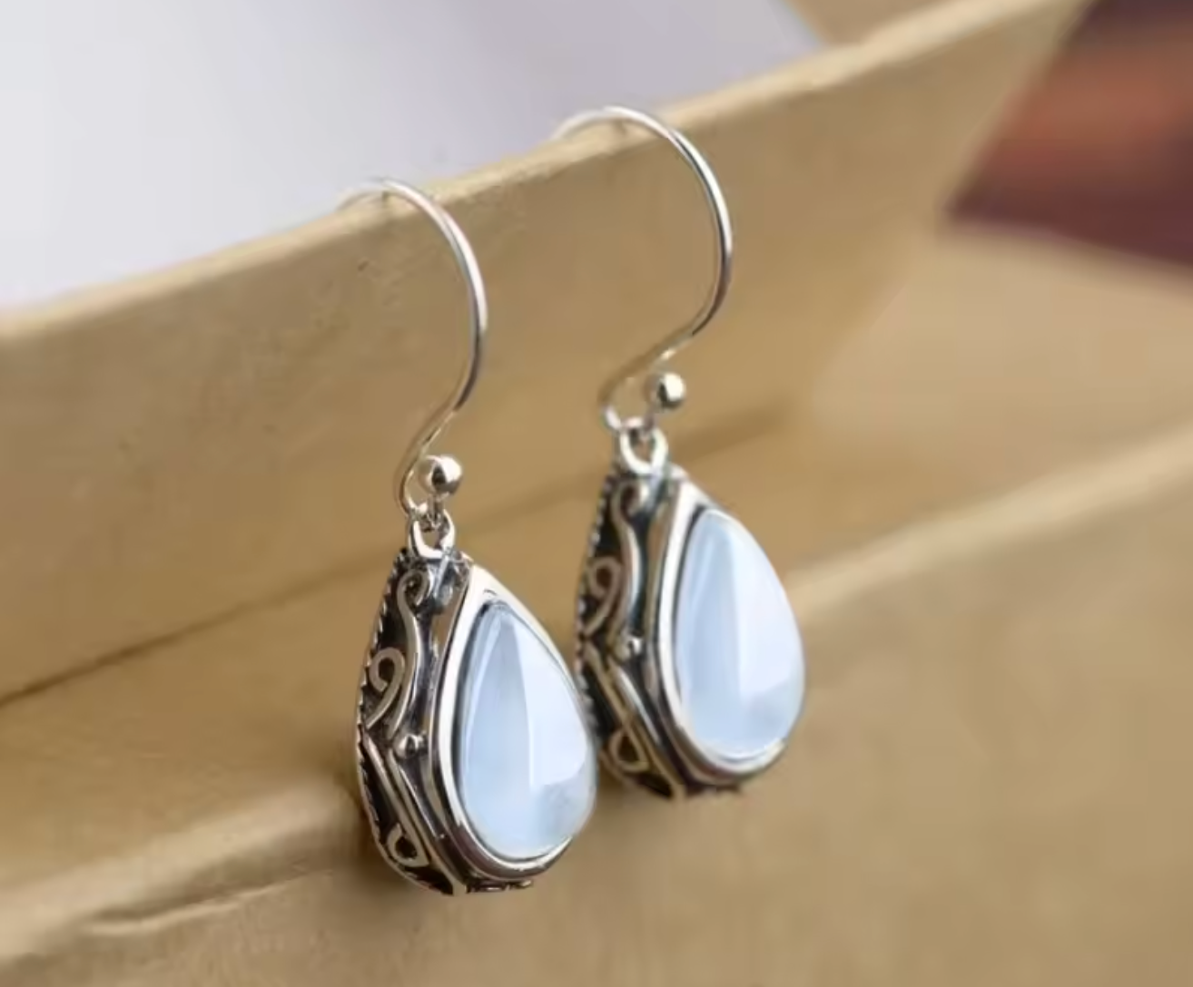 Ethnic Style Stone Drop Earrings for Women