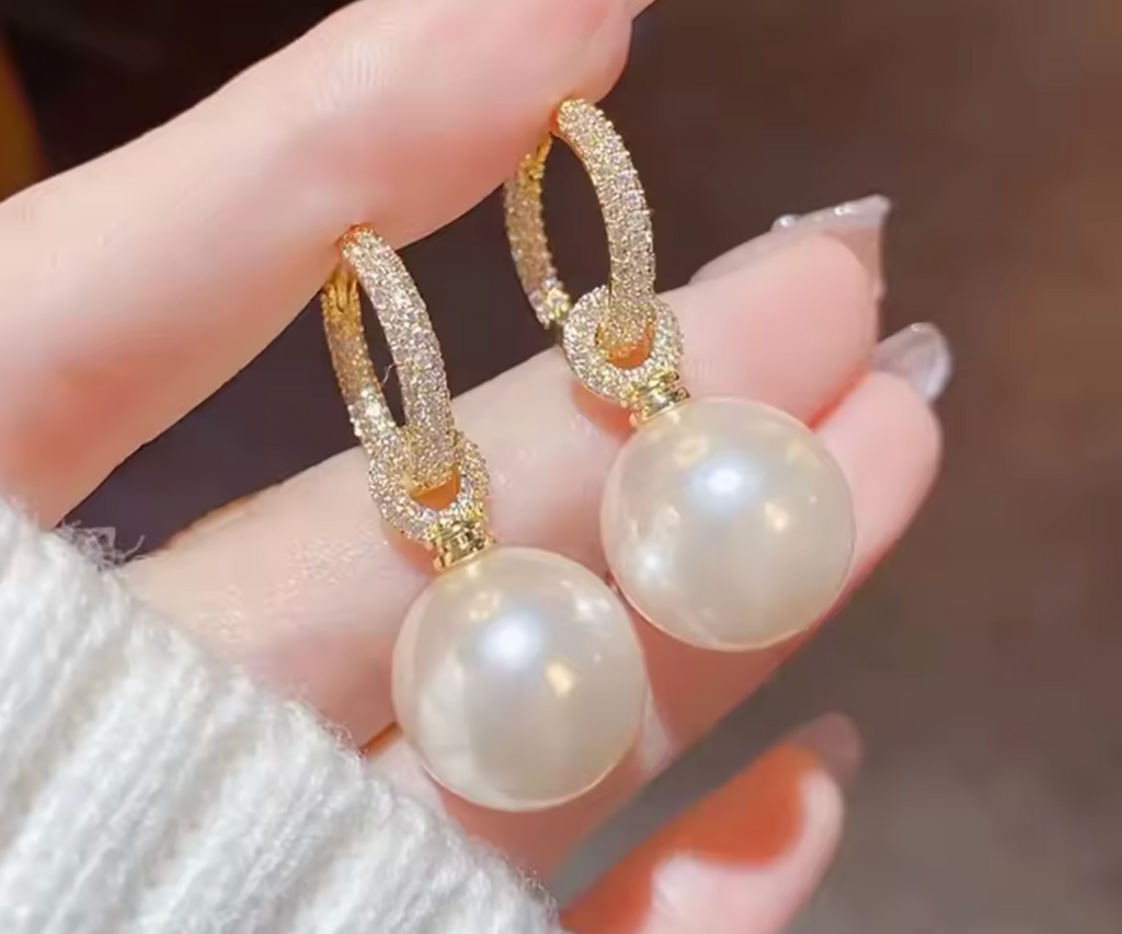 Luxury Dainty Pearl Drop Earrings for Women