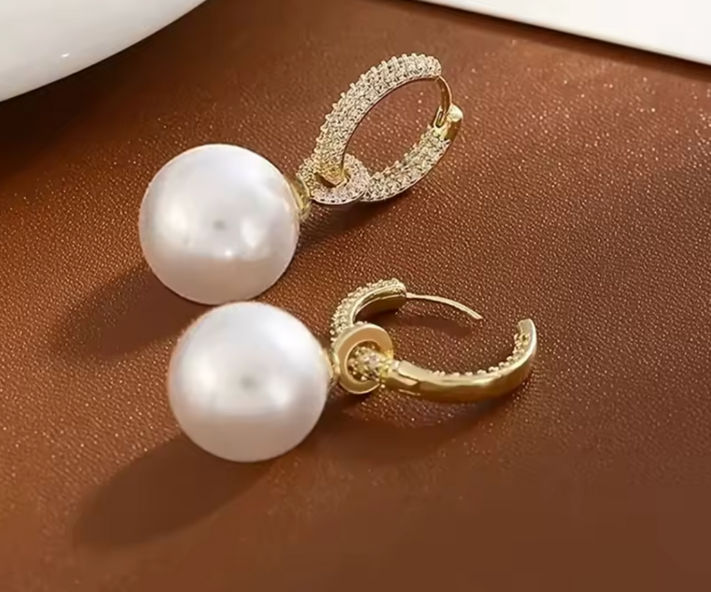 Luxury Dainty Pearl Drop Earrings for Women